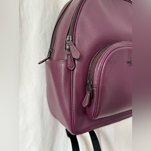 EUC Coach Court Backpack Pebbled Purple Leather 5666 EUC & Roomy! Hangtag & Card - Picture 3 of 12